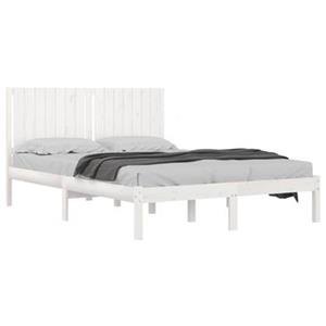 VidaXL Bedframe massief grenenhout wit 160x200 cm