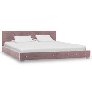 VidaXL Bedframe fluweel roze 160x200 cm