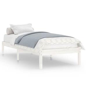 VidaXL Bedframe massief grenenhout wit 100x200 cm