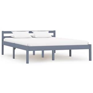 VidaXL Bedframe massief grenenhout grijs 120x200 cm