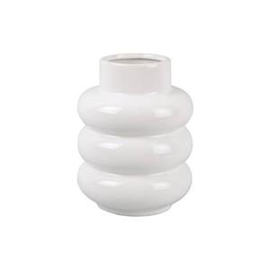 Present time Vase Bobbly Glazed ceramic medium white