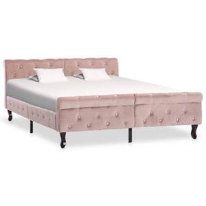 VidaXL Bedframe fluweel roze 140x200 cm