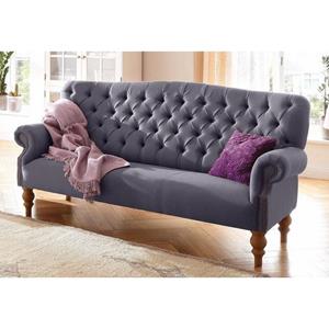 Home affaire 3-zitsbank Lord met echte chesterfield-capitonnage en siernagels