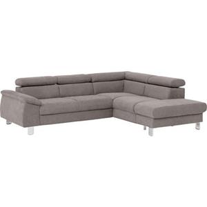COTTA Zithoek Komaris Set: bestaand uit hoekbank en hocker, hoekbank met verstelbare hoofdsteun, naar keuze bedfunctie/bedlade, LED/RGB (set)