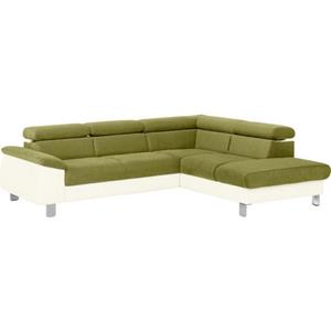 COTTA Zithoek Komaris Set: bestaand uit hoekbank en hocker, hoekbank met verstelbare hoofdsteun, naar keuze bedfunctie/bedlade, LED/RGB (set)