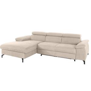 COTTA Polstergarnitur "Komaris I", (Set), Set: bestehend aus Ecksofa und Hocker, frei im Raum stellbar, eleganter schwarzer Fuß