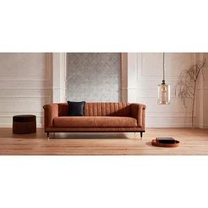Guido Maria Kretschmer Home&Living 3-zitsbank Chamby met houten rand onder en stiksels bij de leuning