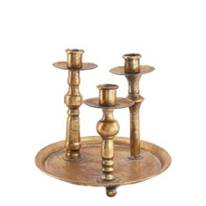 Dijk Natural Collections Dinnercandle holder metal 24x24x21cm - Goud