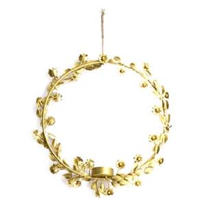 Dijk Natural Collections Tealight holder ring metal 30x4cm - Goud