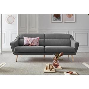 andas 3-zitsbank Bille met naad in het rugkussen en eikenhouten poten, design by morten georgsen
