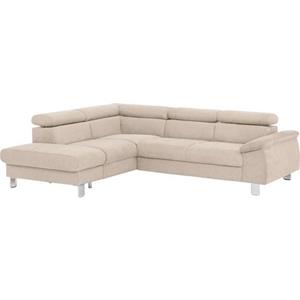 COTTA Zithoek Komaris Set: bestaand uit hoekbank en hocker, hoekbank met verstelbare hoofdsteun, naar keuze bedfunctie/bedlade, LED/RGB (set)