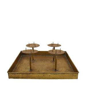 Dijk Natural Collections Candle holder metal 38x38x14cm - Goud