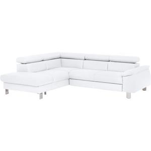 COTTA Zithoek Komaris Set: bestaand uit hoekbank en hocker, hoekbank met verstelbare hoofdsteun, naar keuze bedfunctie/bedlade, LED/RGB (set)