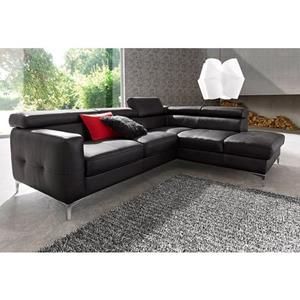 COTTA Polstergarnitur, (Set), bestehend aus Ecksofa und Hocker, Ecksofa, inklusive Kopfteilverstellung, wahlweise mit Bettfunktion