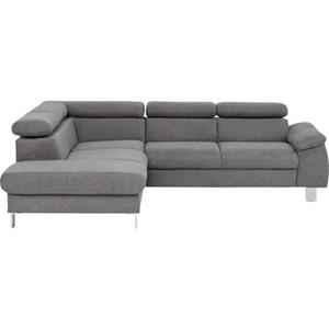 COTTA Zithoek Komaris Set: bestaand uit hoekbank en hocker, hoekbank met verstelbare hoofdsteun, naar keuze bedfunctie/bedlade, LED/RGB (set)