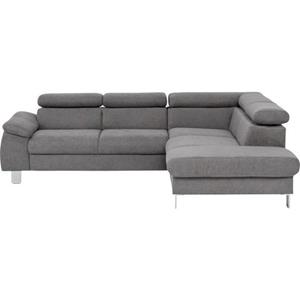 COTTA Zithoek Komaris Set: bestaand uit hoekbank en hocker, hoekbank met verstelbare hoofdsteun, naar keuze bedfunctie/bedlade, LED/RGB (set)