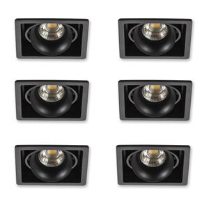 KS Verlichting Inbouwspot Bjorn 1 zwart set 6 stuks