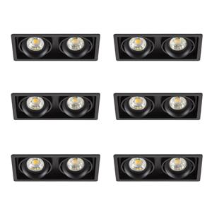 KS Verlichting Inbouwspot Bjorn 2 zwart set 6 stuks