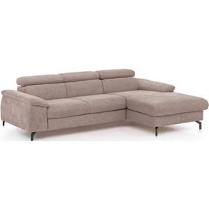 COTTA Zithoek Komaris I Set: bestaand uit hoekbank en hocker, vrij plaatsbaar, elegante zwarte voet (set)