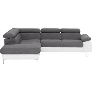 COTTA Zithoek Komaris Set: bestaand uit hoekbank en hocker, hoekbank met verstelbare hoofdsteun, naar keuze bedfunctie/bedlade, LED/RGB (set)