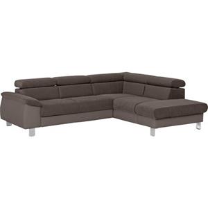 COTTA Zithoek Komaris Set: bestaand uit hoekbank en hocker, hoekbank met verstelbare hoofdsteun, naar keuze bedfunctie/bedlade, LED/RGB (set)