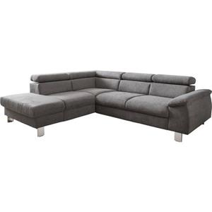 COTTA Zithoek Komaris Set: bestaand uit hoekbank en hocker, hoekbank met verstelbare hoofdsteun, naar keuze bedfunctie/bedlade, LED/RGB (set)