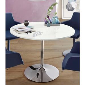 INOSIGN Eettafel Trompet rond, ø 110 cm, tafelblad hoogglans-wit