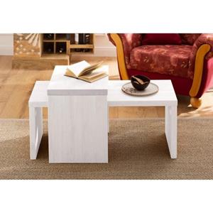 Home affaire Salontafel Leinz van massief grenen, tafelbladen in twee diktes te bestellen, breedte 100 cm (set, 2 stuks)