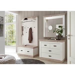 Home affaire Halmeubelset Florence bestaand uit 1 bank, 1 paneel, 1 spiegel en 1 kast (4 stuks)