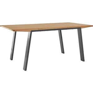 OTTO products Eettafel Flemming van gedeeltelijk massieve houtverwerking, met een chic grijs metalen frame, in verschillende breedten, designed by leonhard pfeifer
