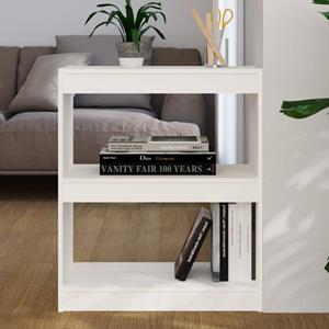 VidaXL Boekenkast/kamerscherm 60x30x71,5 Cm Massief Grenenhout Wit