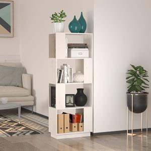 vidaXL Bücherregal/Raumteiler Weiß 51x25x132 cm Massivholz Kiefer 