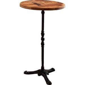 TABLES&CO Stehtisch 60x60 Mango Natur Gusseisen Schwarz