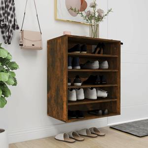 VidaXL Schoenenkast 60x35x70 Cm Bewerkt Hout Gerookt Eikenkleurig