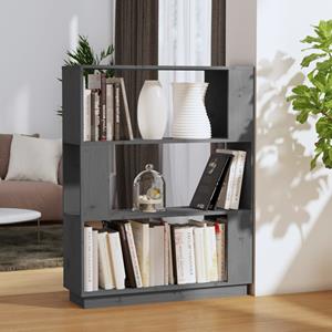 VidaXL Boekenkast/kamerscherm 80x25x101 Cm Massief Grenenhout Grijs