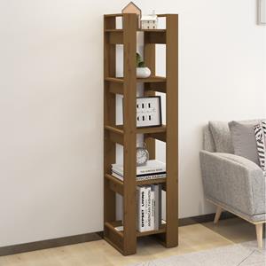 VidaXL Boekenkast/kamerscherm 41x35x160 Cm Grenenhout Honingbruin