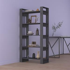 VidaXL Boekenkast/kamerscherm 80x35x160 Cm Massief Hout Grijs