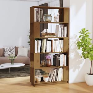 VidaXL Boekenkast/kamerscherm 80x25x163,5 Cm Grenenhout Honingbruin