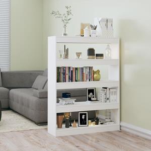 VidaXL Boekenkast/kamerscherm 100x30x135 Cm Hoogglans Wit