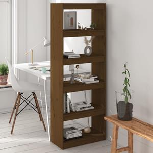 vidaXL Bücherregal/Raumteiler Honigbraun 60x30x167,5 cm Kiefernholz 