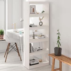 VidaXL Boekenkast/kamerscherm 60x30x167,5 Cm Massief Grenenhout Wit