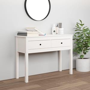 vidaXL Konsolentisch Weiß 100x35x75 cm Massivholz Kiefer 