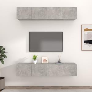 VidaXL Tv-meubelen 4 St 80x30x30 Cm Bewerkt Hout Betongrijs