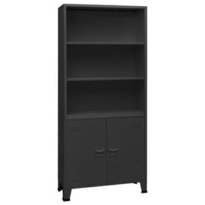 vidaXL Bücherregal im Industrie-Stil Anthrazit 80x32x180 cm Stahl 
