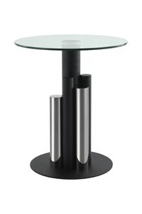 Kayoom Bijzettafel Ontario 225, ronde glasplaat van veiligheidsglas, 100% roestvrijstaal (1 stuk)