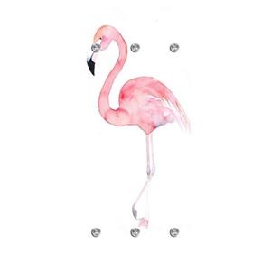 Queence Kapstok Flamingo met 6 haken, 50 x 120 cm