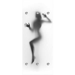 Queence Kapstok Vrouw wazig met 6 haken, 50 x 120 cm