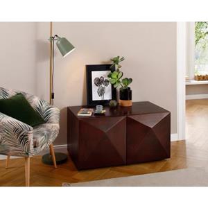 Home affaire Salontafel Diamond van massief mangohout in 3d-look op de buitenkanten, breedte 90 cm