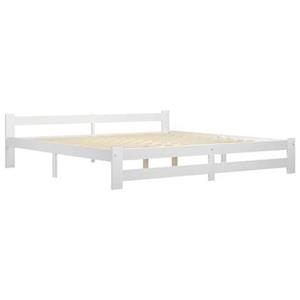 vidaXL Bedframe massief grenenhout wit 200x200 cm