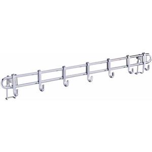 WENKO Vacuum-Loc Hakenleiste Style mit 7 Haken, 60 cm, Befestigen ohne bohren silber